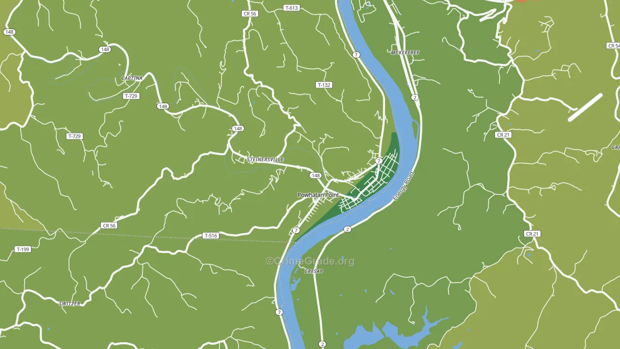 43942, OH Map of Drug-Related Crime Rates