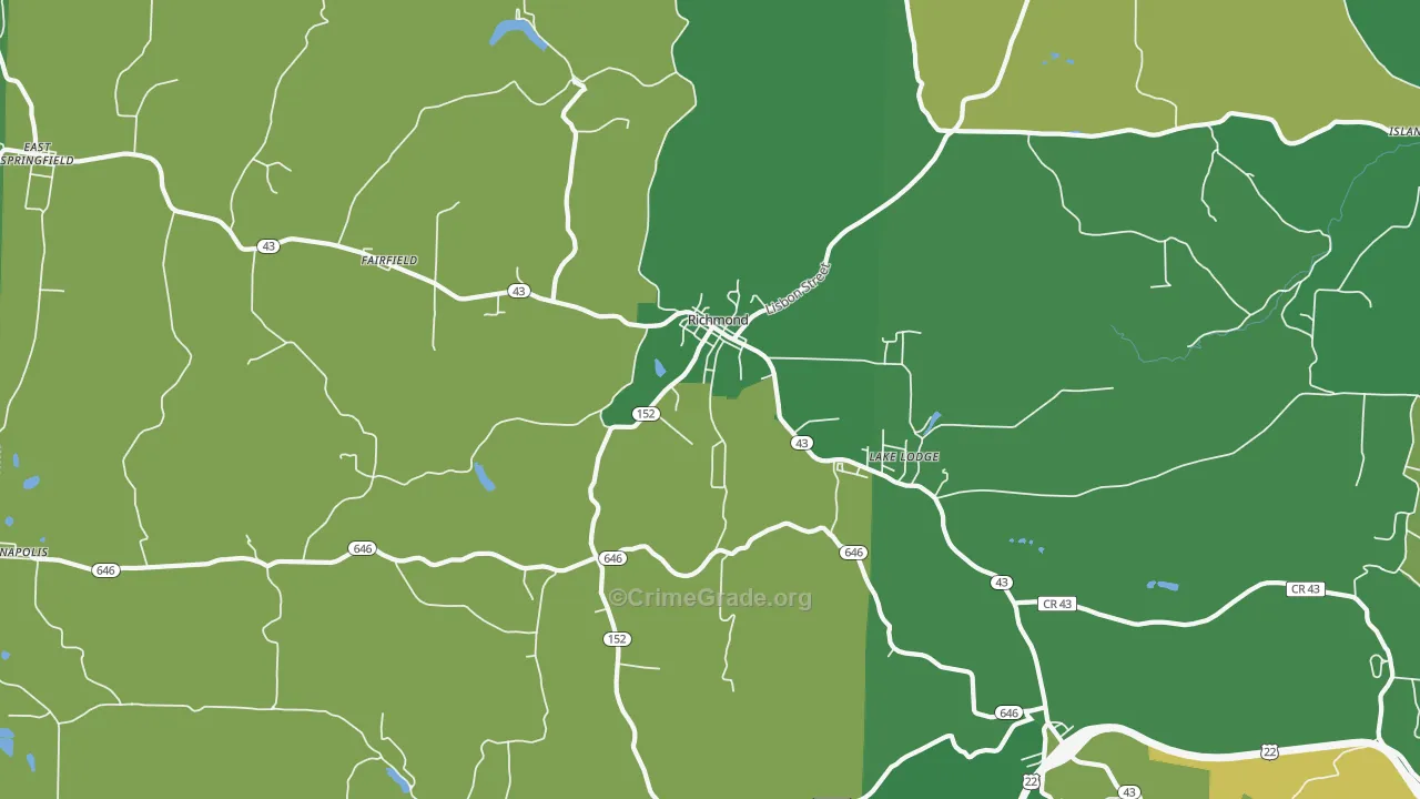 43944, OH Map of Drug-Related Crime Rates