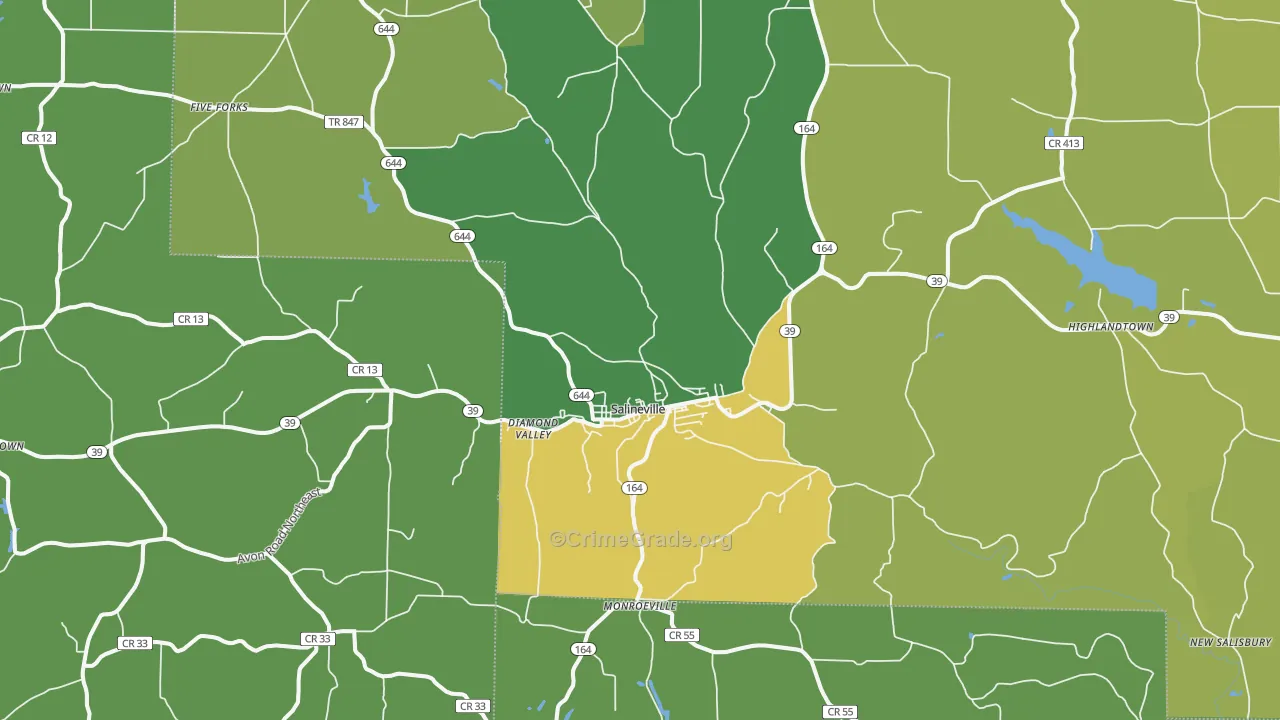 43945, OH Map of Drug-Related Crime Rates