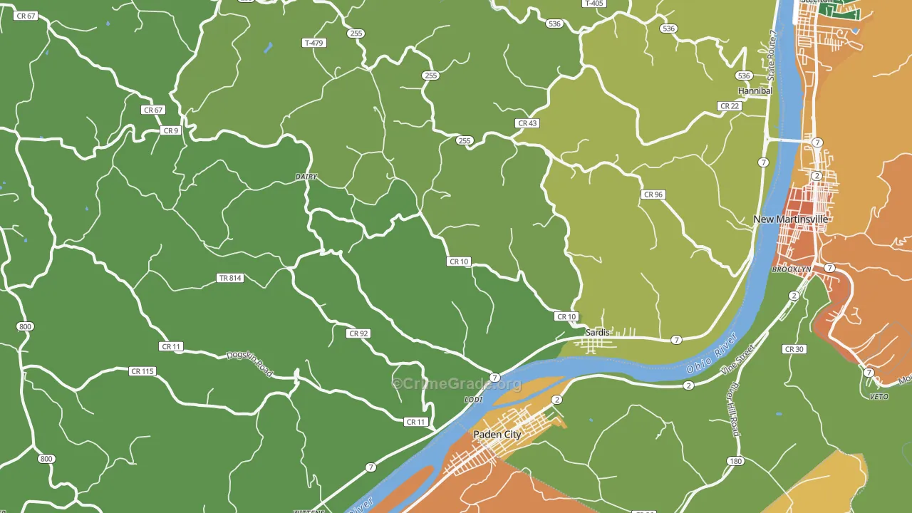 43946, OH Map of Drug-Related Crime Rates