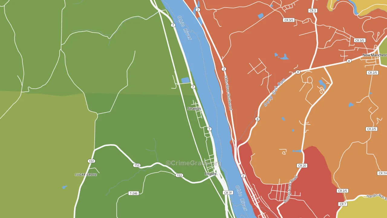 43961, OH Map of Drug-Related Crime Rates