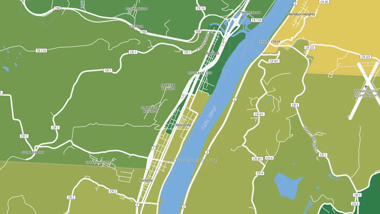 43963, OH Map of Drug-Related Crime Rates
