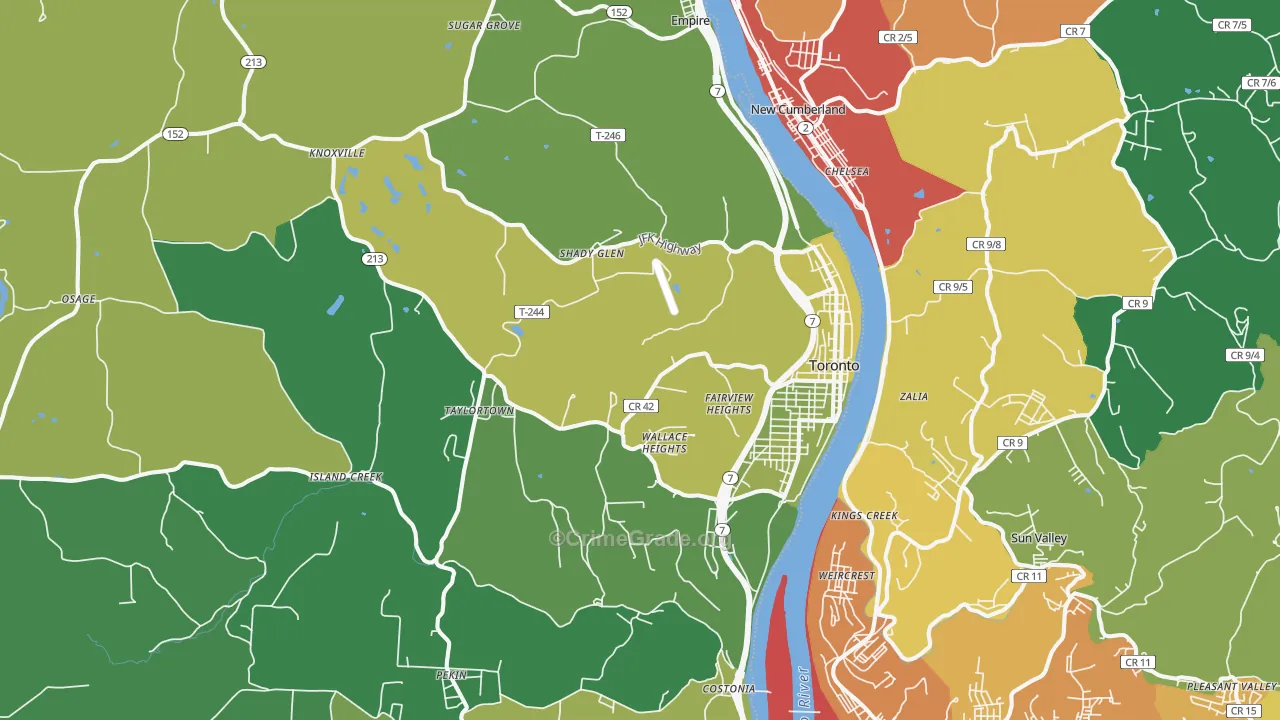 43964, OH Map of Drug-Related Crime Rates