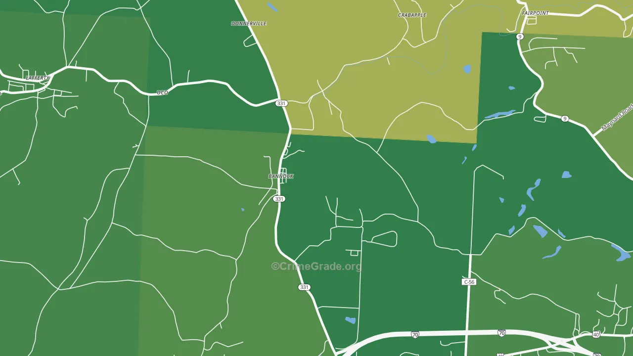 43972, OH Map of Drug-Related Crime Rates