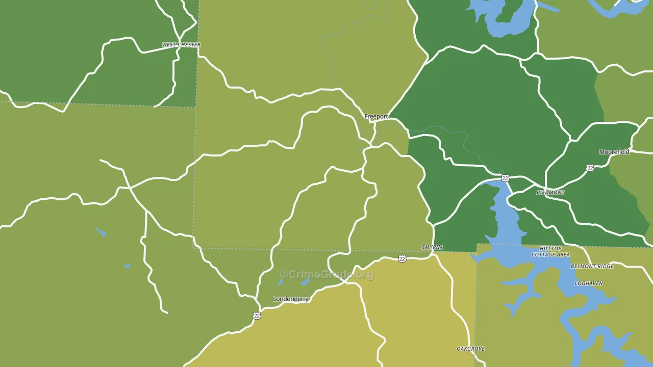 43973, OH Map of Drug-Related Crime Rates