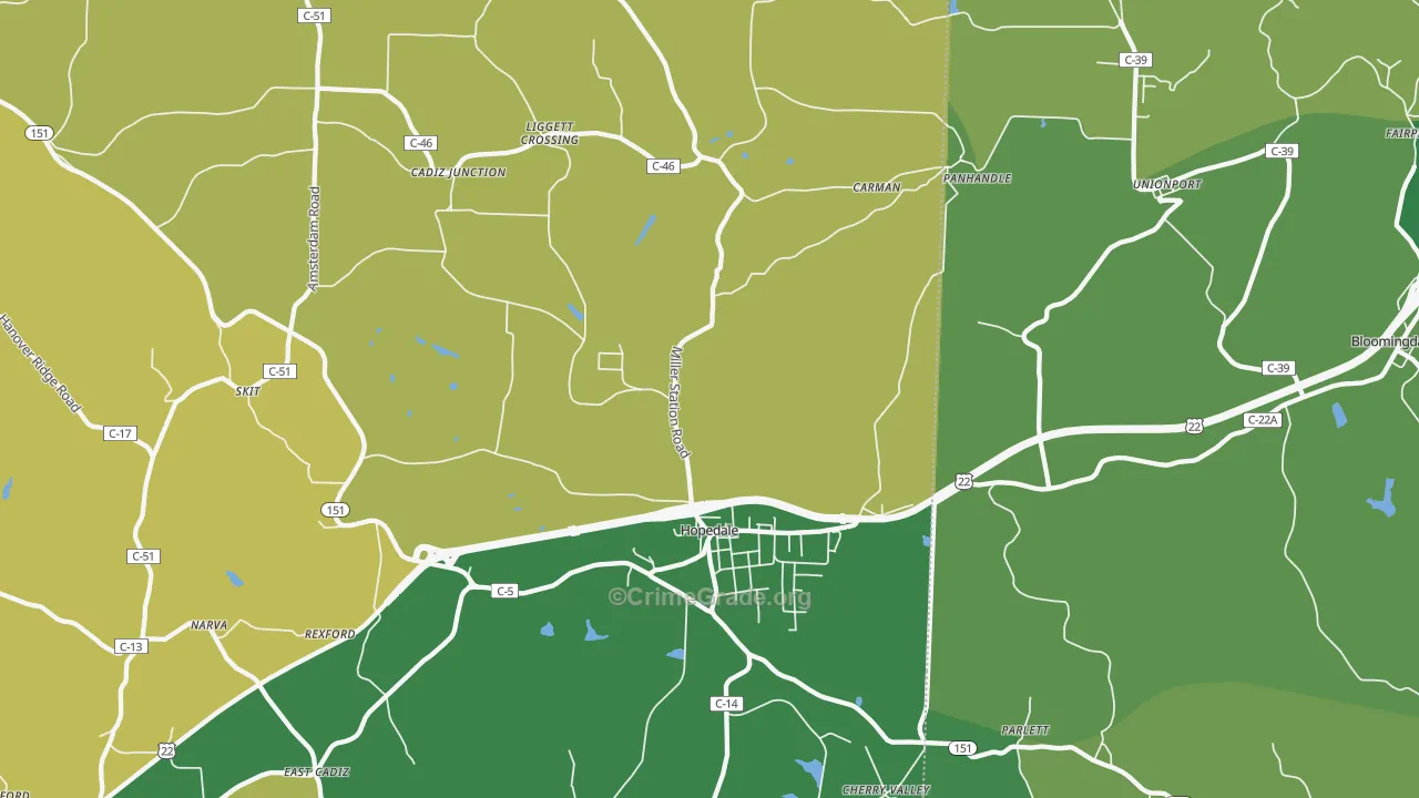 43976, OH Map of Drug-Related Crime Rates