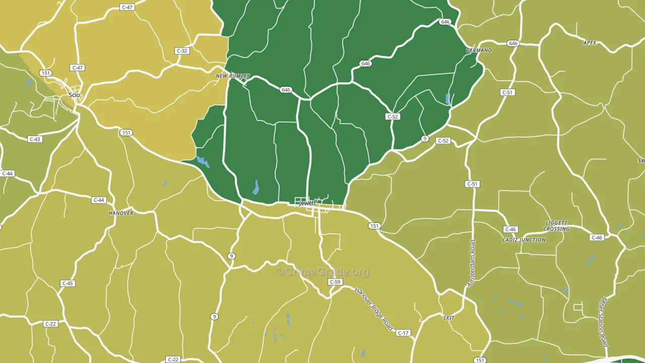 43986, OH Map of Drug-Related Crime Rates