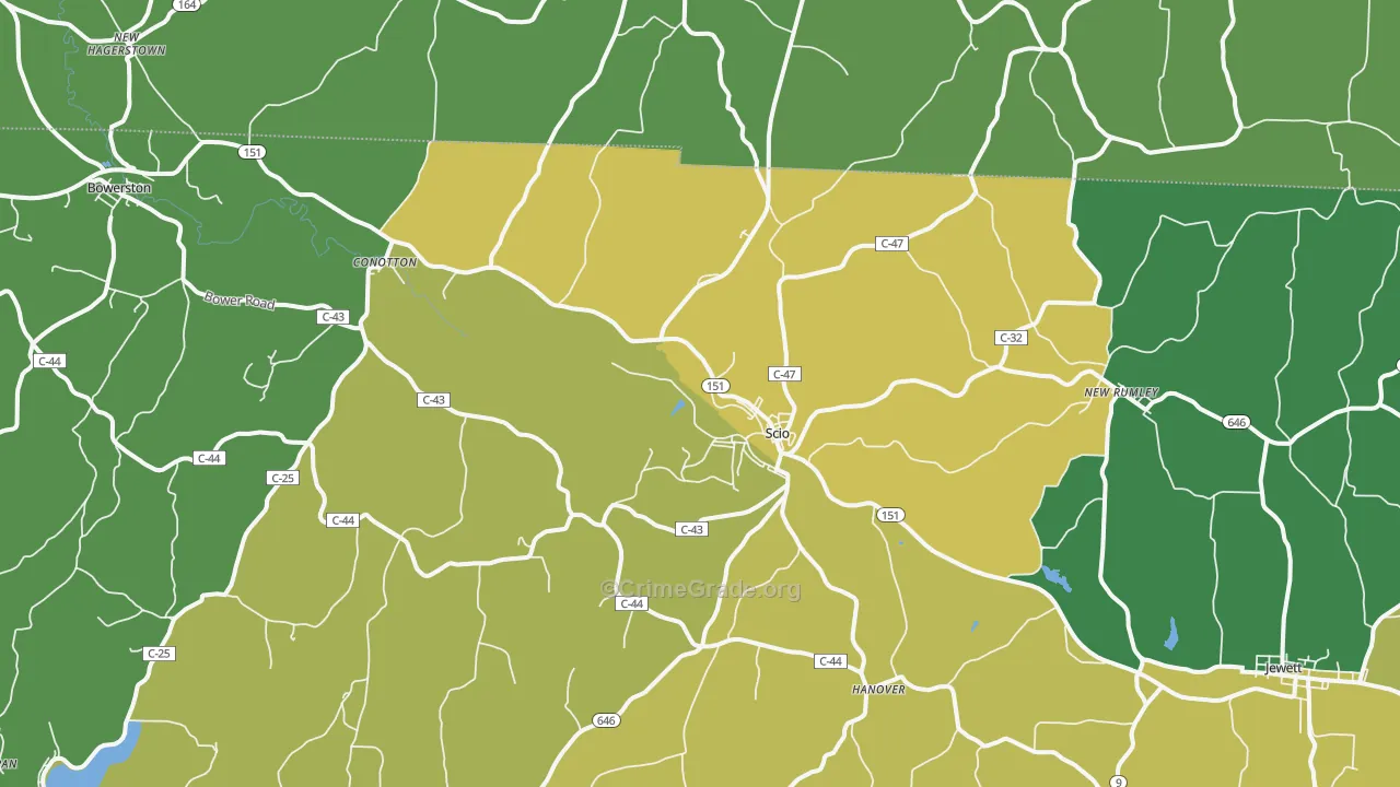 43988, OH Map of Drug-Related Crime Rates