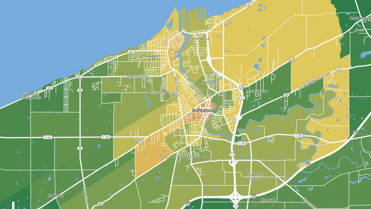 44004, OH Map of Drug-Related Crime Rates