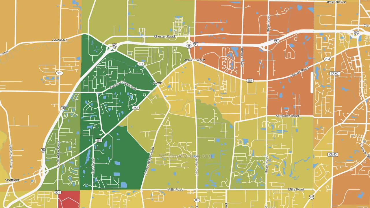 44011, OH Map of Drug-Related Crime Rates
