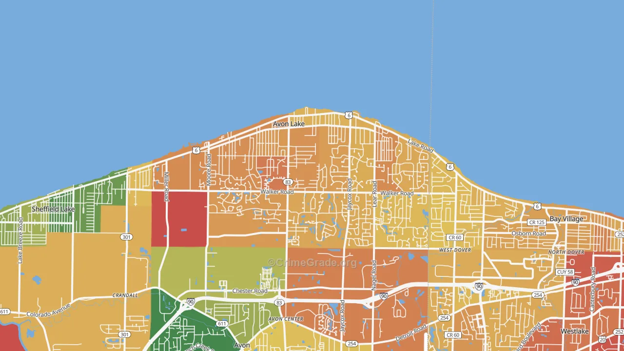44012, OH Map of Drug-Related Crime Rates