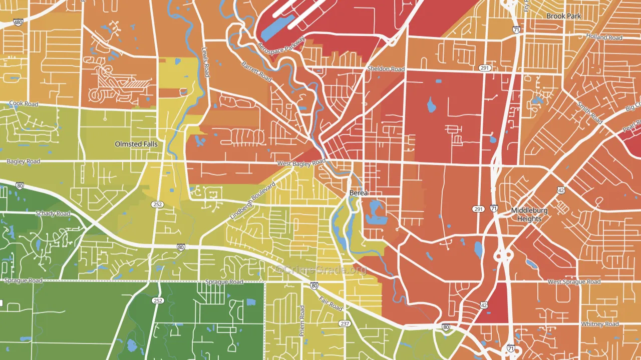 44017, OH Map of Drug-Related Crime Rates