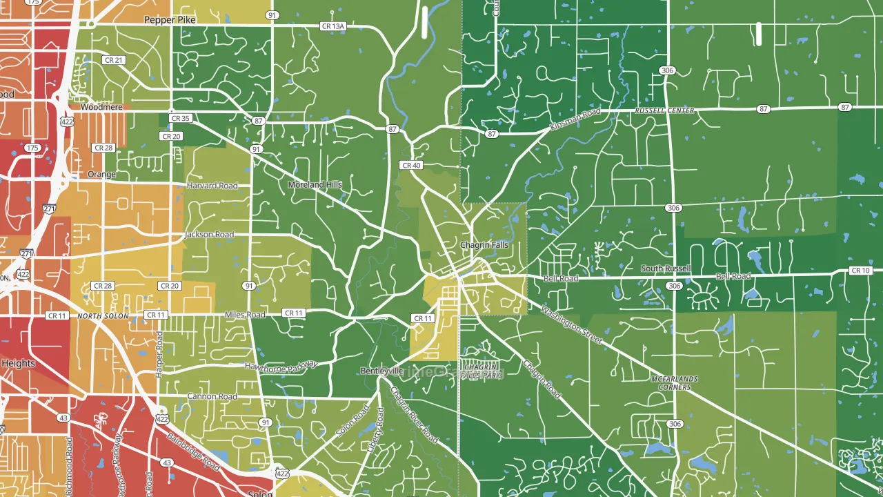 44022, OH Map of Drug-Related Crime Rates
