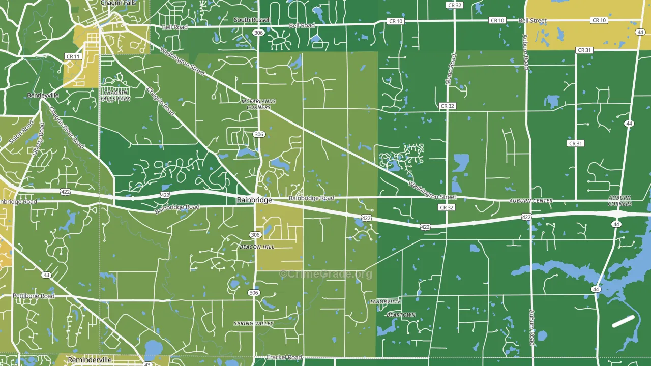 44023, OH Map of Drug-Related Crime Rates