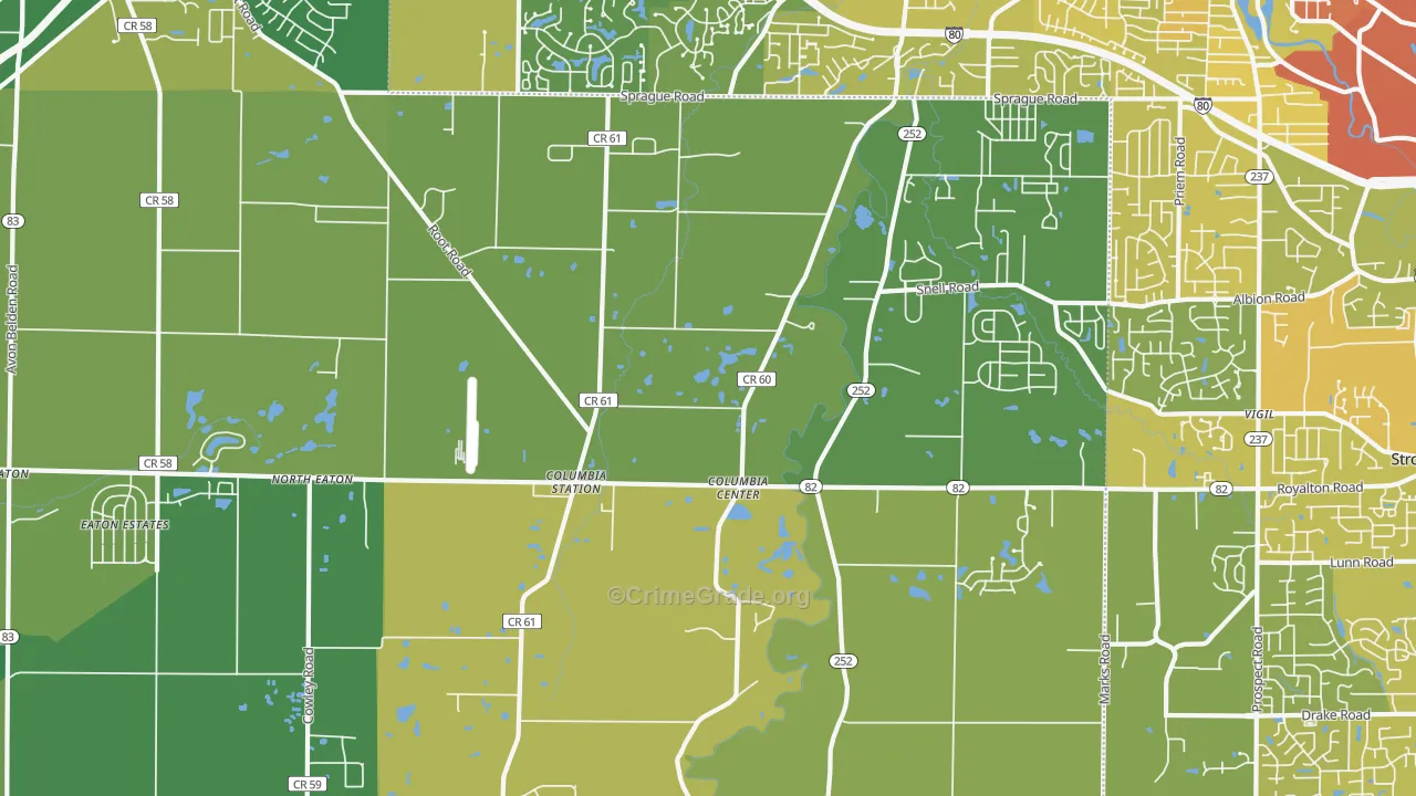 44028, OH Map of Drug-Related Crime Rates