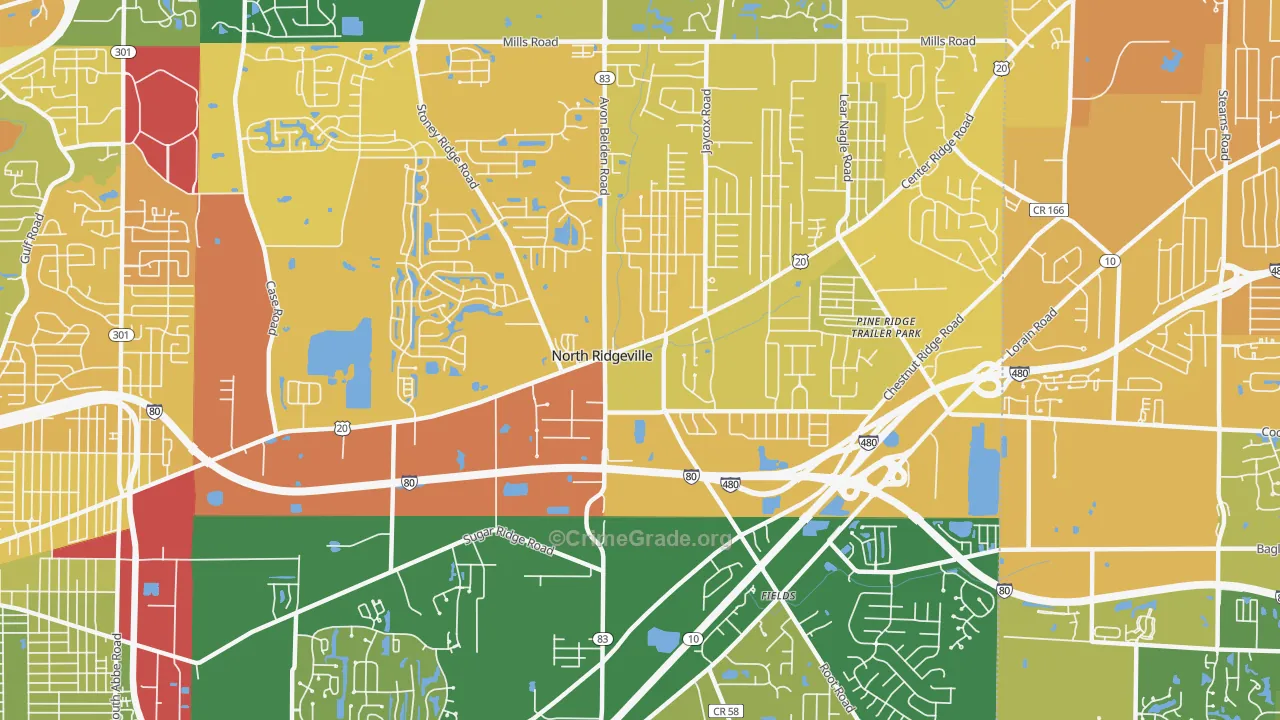 44039, OH Map of Drug-Related Crime Rates