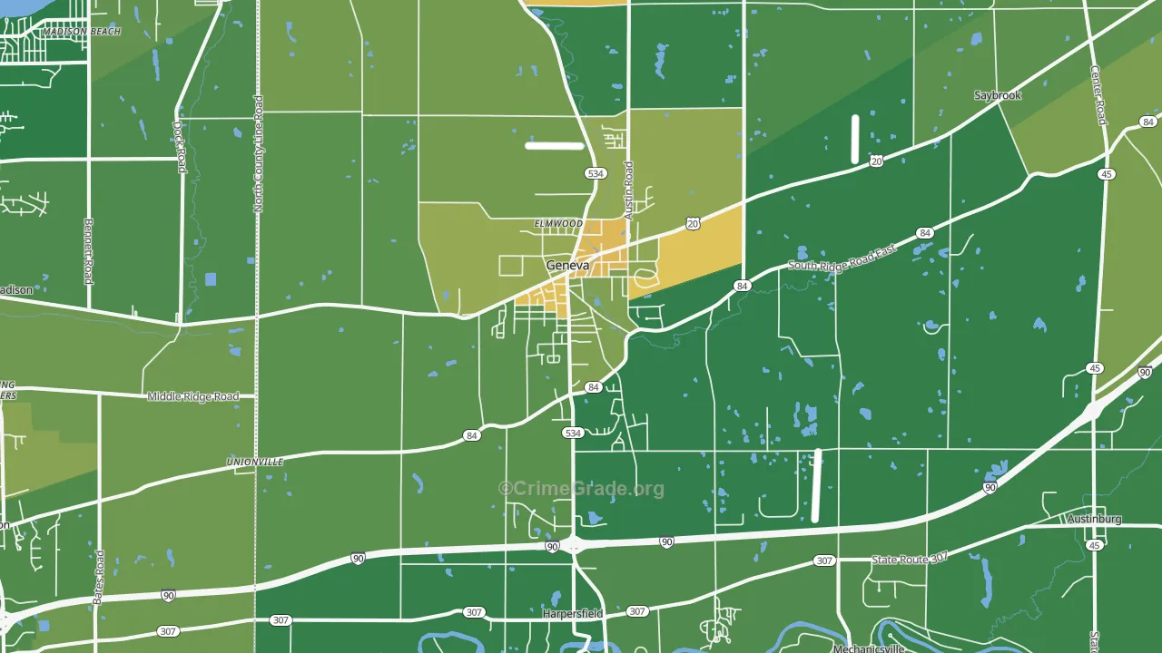 44041, OH Map of Drug-Related Crime Rates