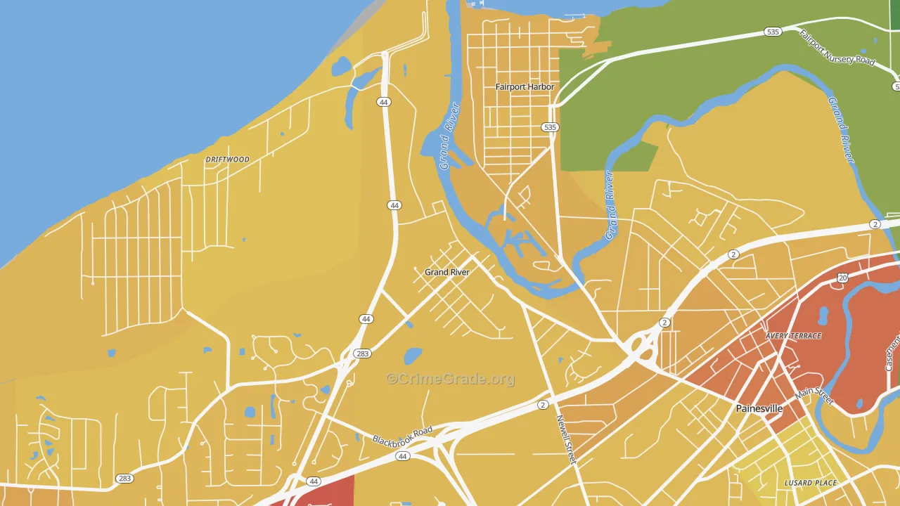 44045, OH Map of Drug-Related Crime Rates