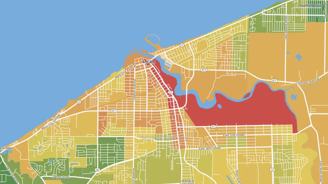 44052, OH Map of Drug-Related Crime Rates