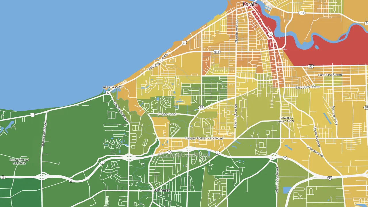 44053, OH Map of Drug-Related Crime Rates