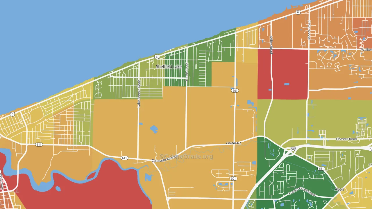 44054, OH Map of Drug-Related Crime Rates