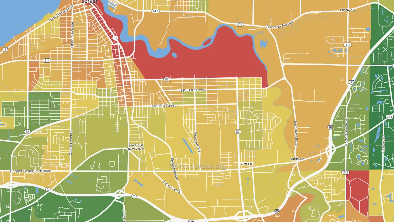 44055, OH Map of Drug-Related Crime Rates