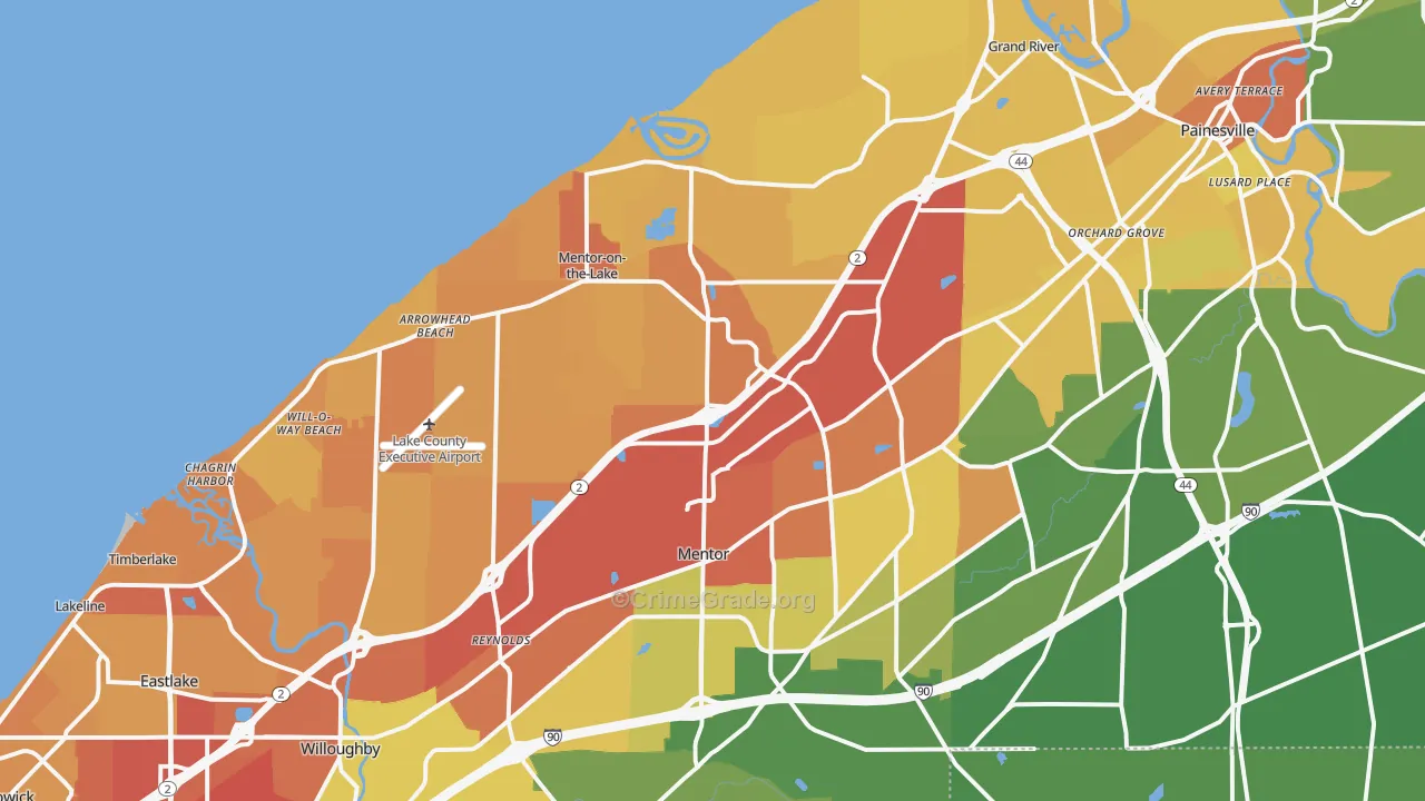 44060, OH Map of Drug-Related Crime Rates