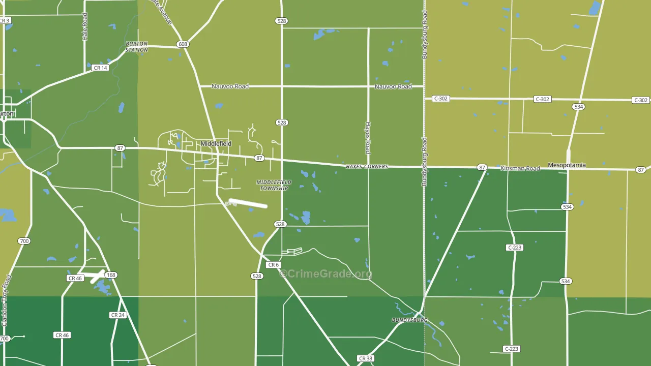 44062, OH Map of Drug-Related Crime Rates