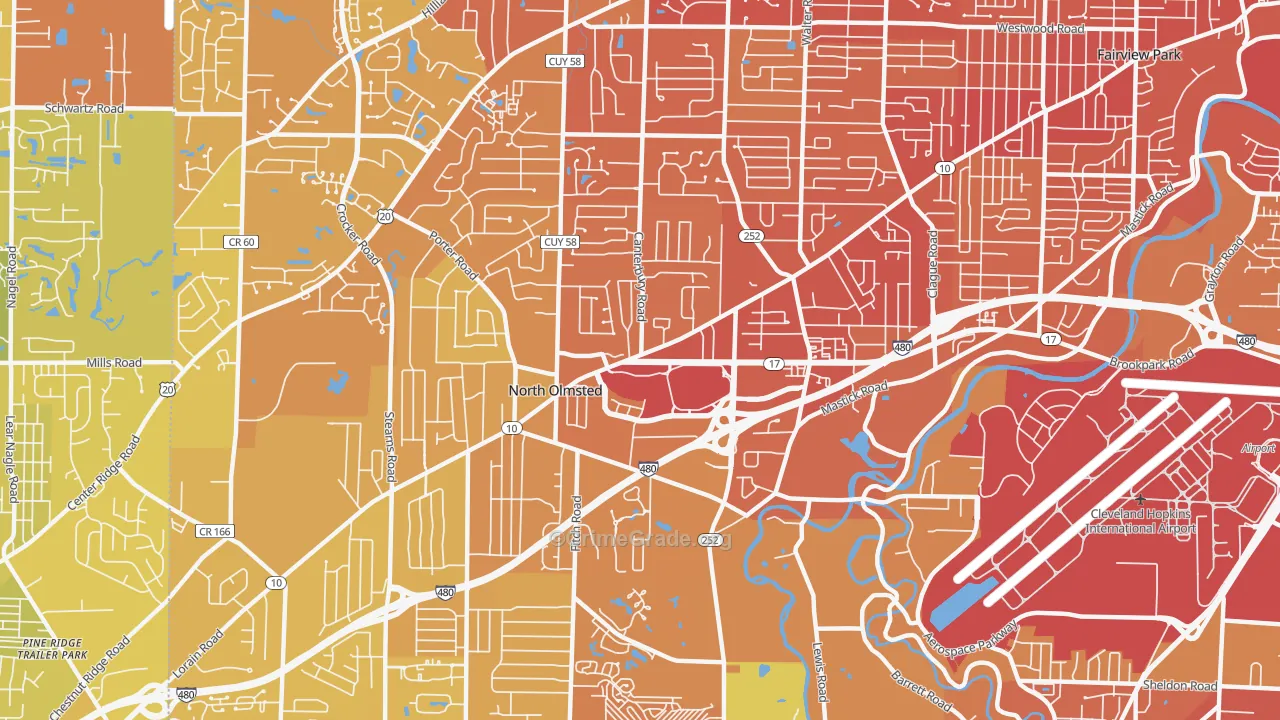 44070, OH Map of Drug-Related Crime Rates