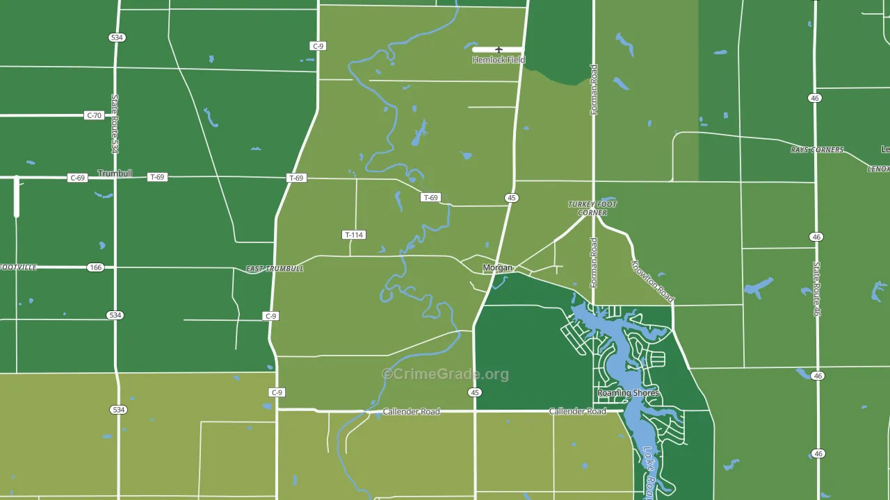 44084, OH Map of Drug-Related Crime Rates
