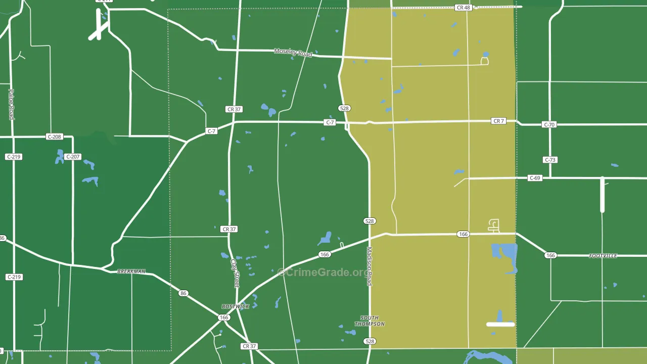 44086, OH Map of Drug-Related Crime Rates