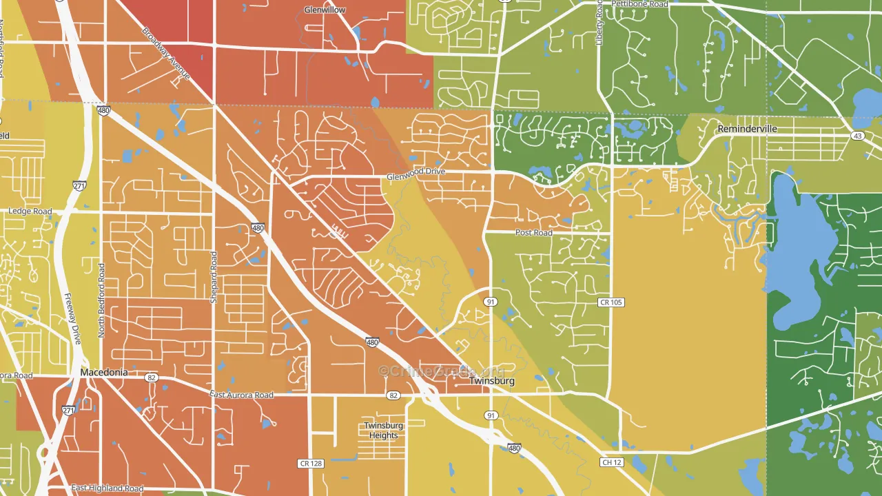 44087, OH Map of Drug-Related Crime Rates
