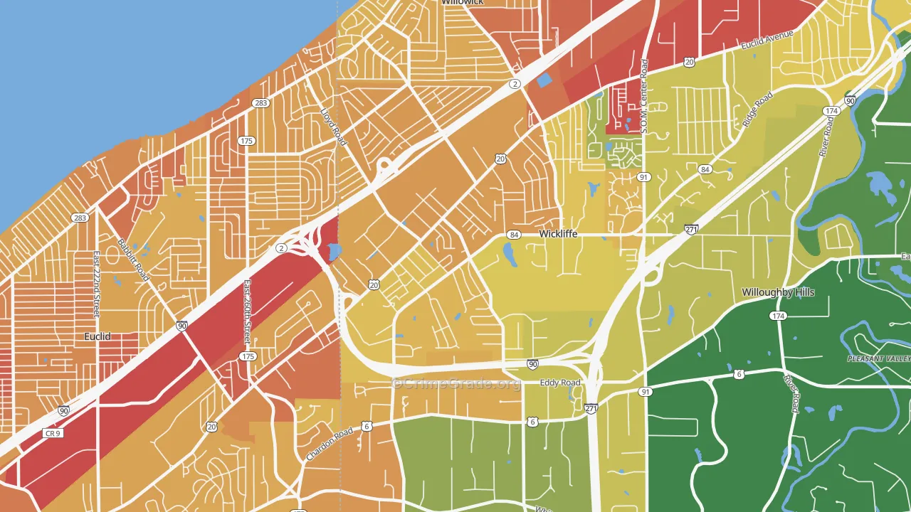 44092, OH Map of Drug-Related Crime Rates