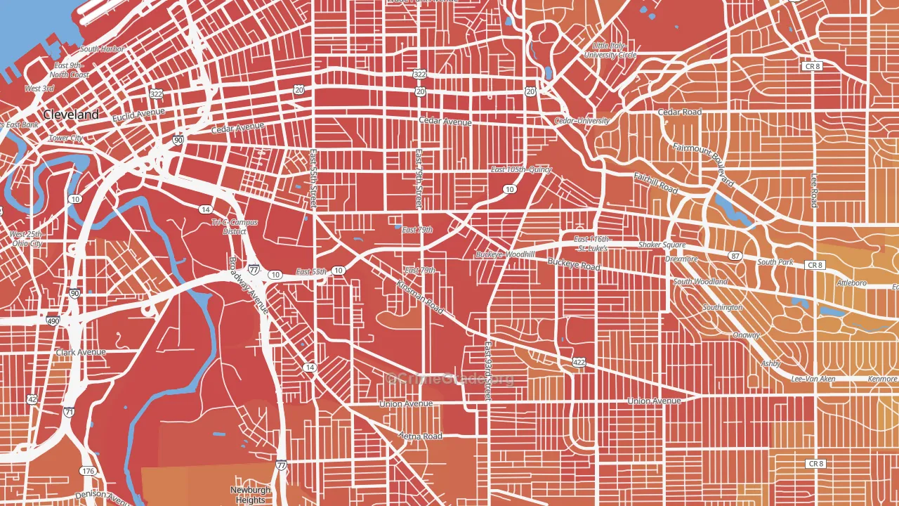 44104, OH Map of Drug-Related Crime Rates
