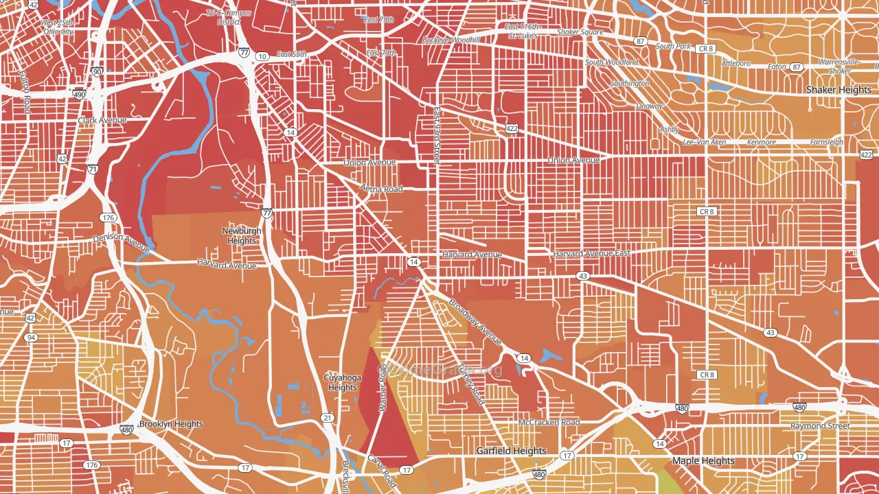 44105, OH Map of Drug-Related Crime Rates