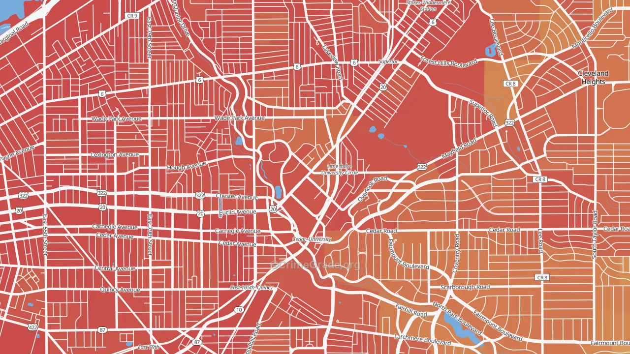 44106, OH Map of Drug-Related Crime Rates