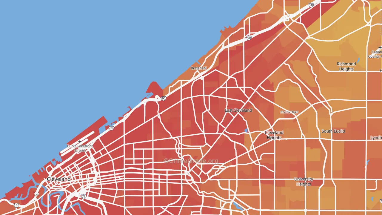 44108, OH Map of Drug-Related Crime Rates