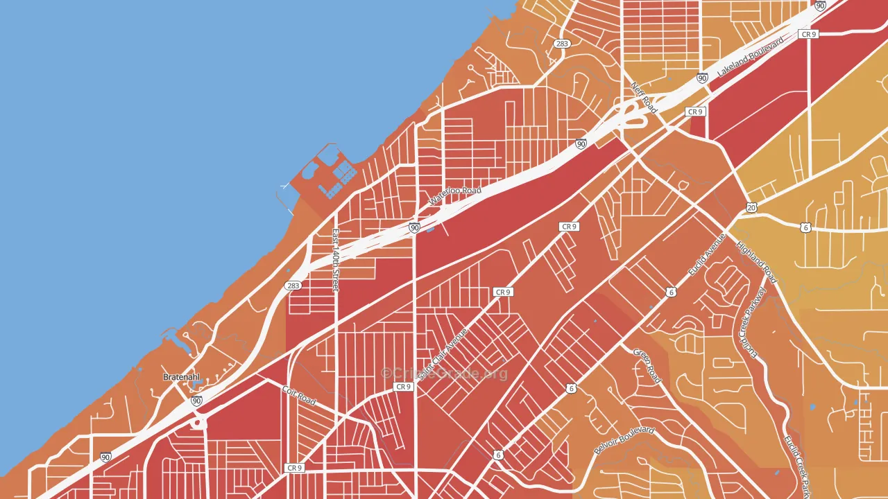 44110, OH Map of Drug-Related Crime Rates