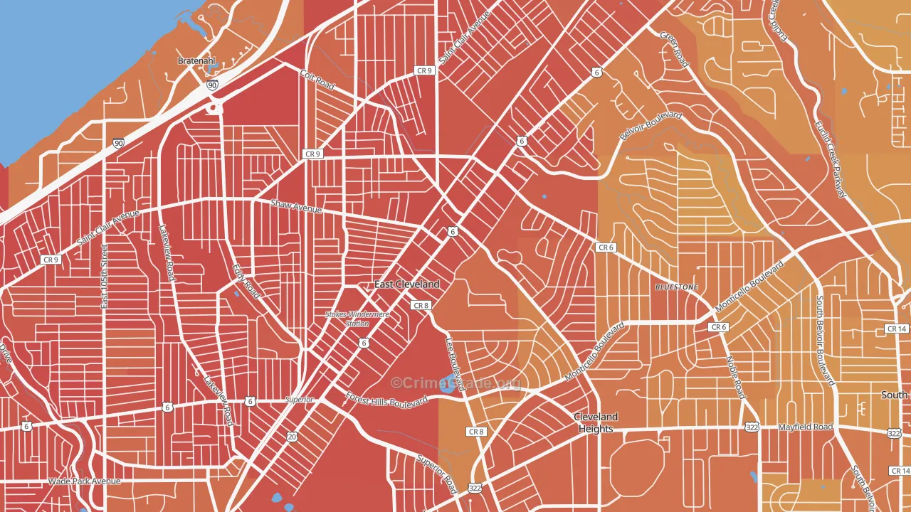 44112, OH Map of Drug-Related Crime Rates
