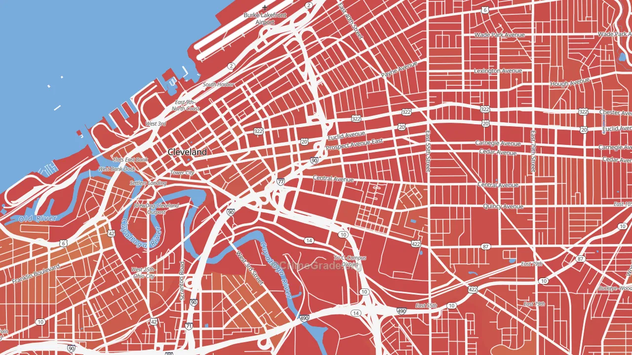 44115, OH Map of Drug-Related Crime Rates