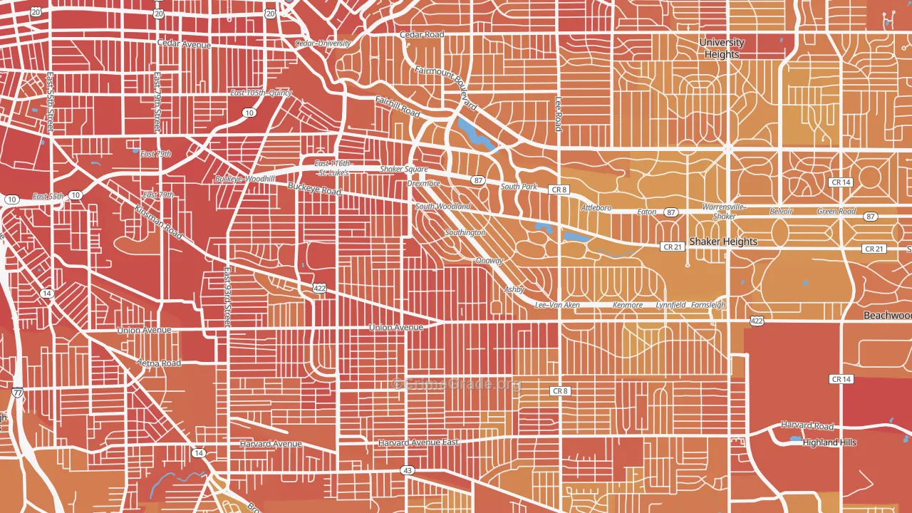 44120, OH Map of Drug-Related Crime Rates