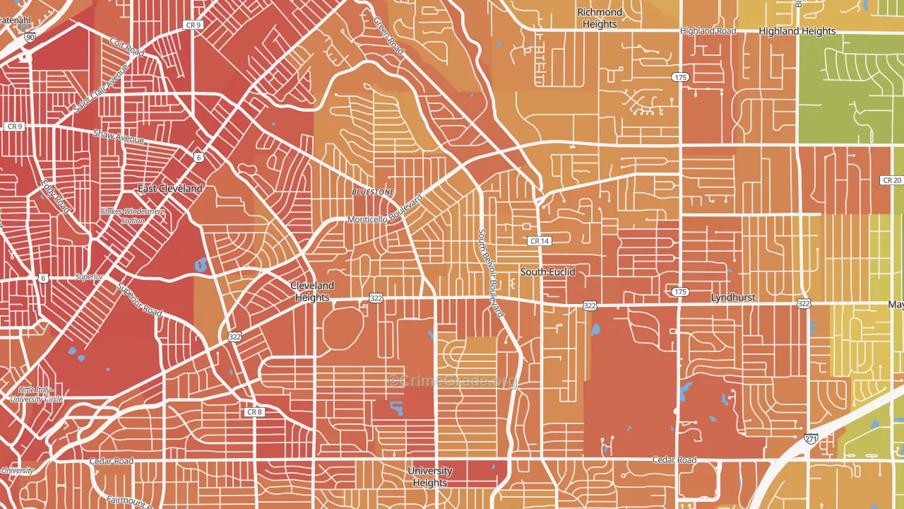 44121, OH Map of Drug-Related Crime Rates