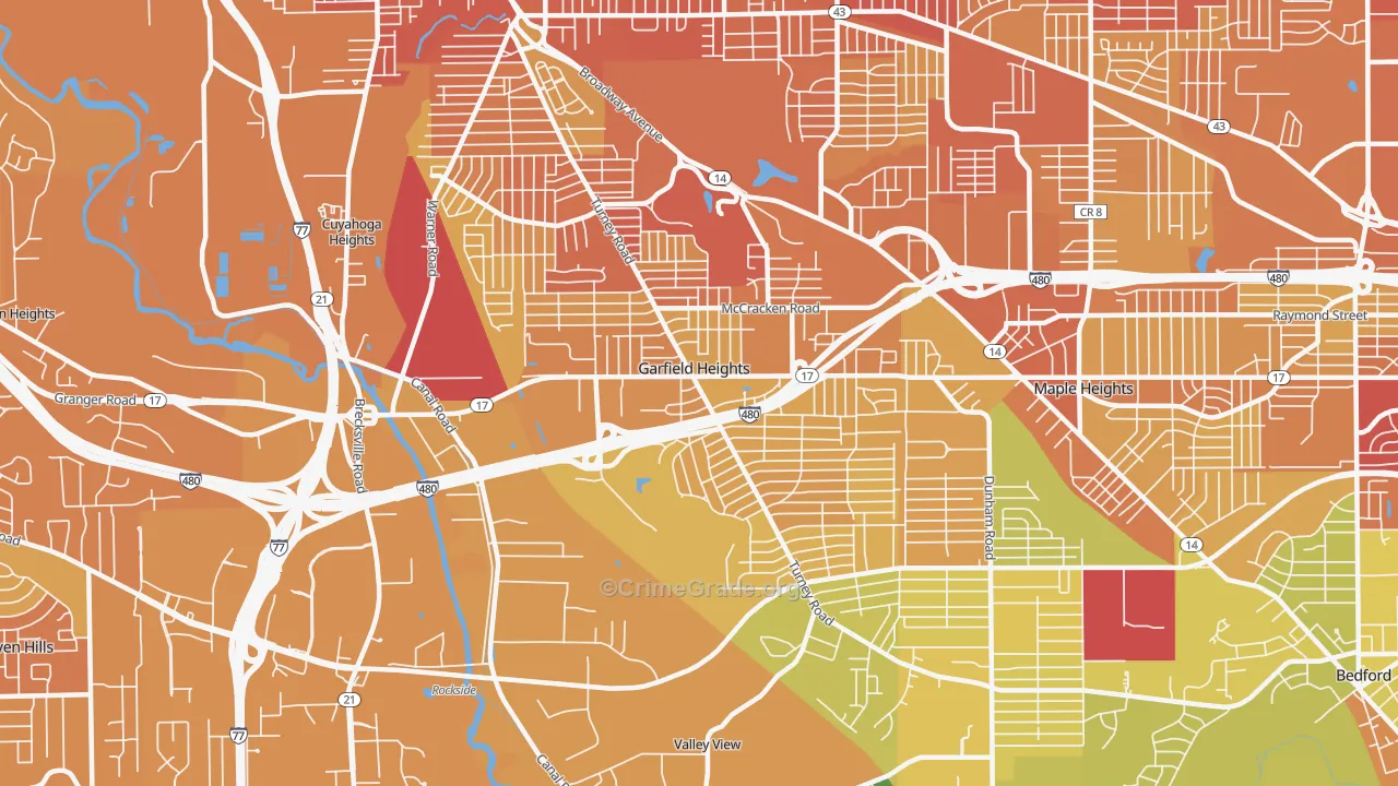 44125, OH Map of Drug-Related Crime Rates