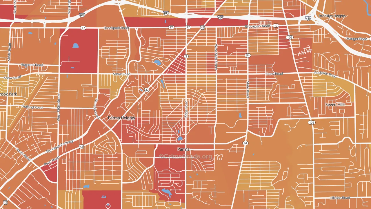 44129, OH Map of Drug-Related Crime Rates
