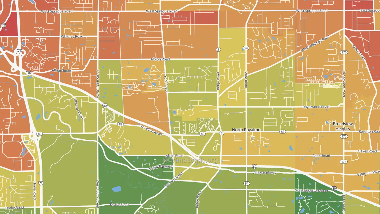 44133, OH Map of Drug-Related Crime Rates