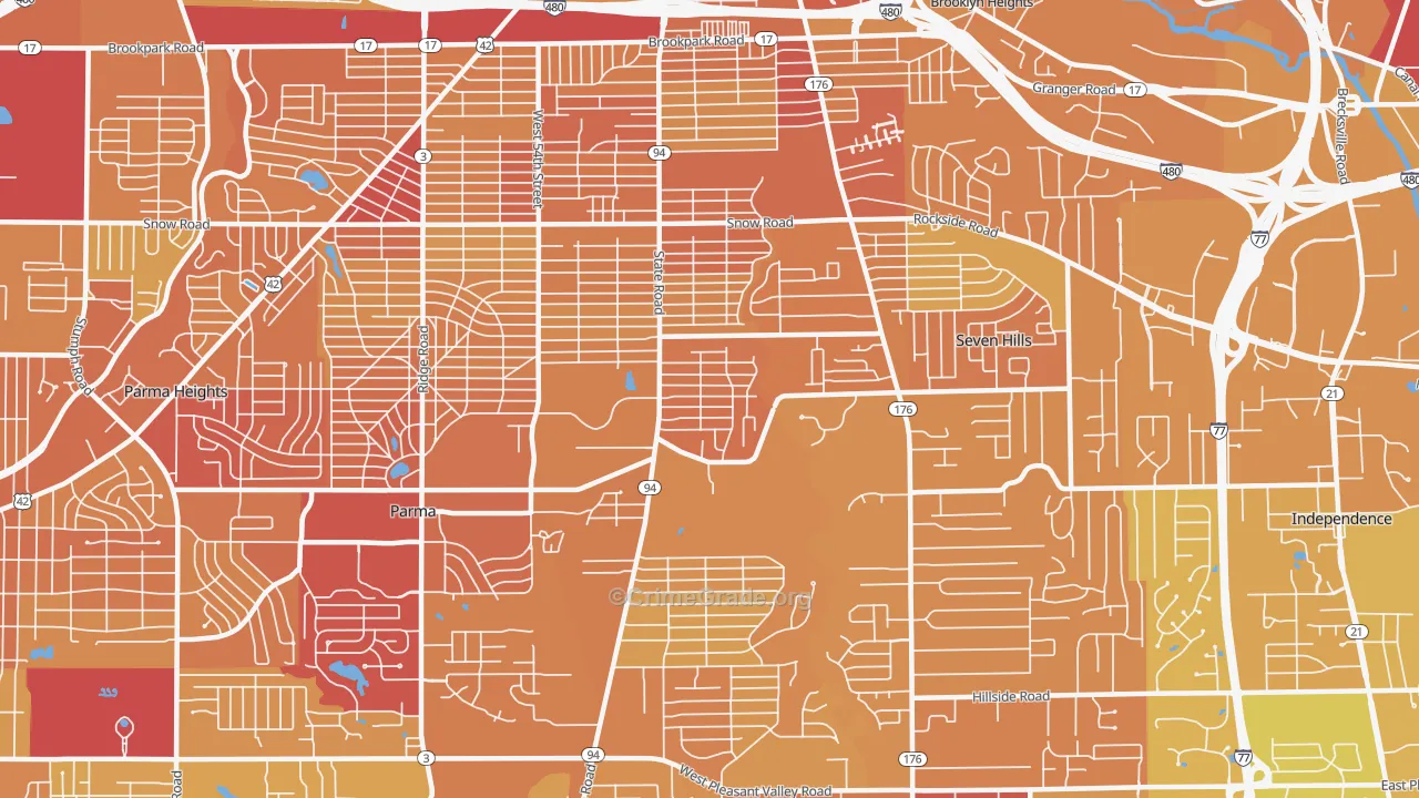 44134, OH Map of Drug-Related Crime Rates