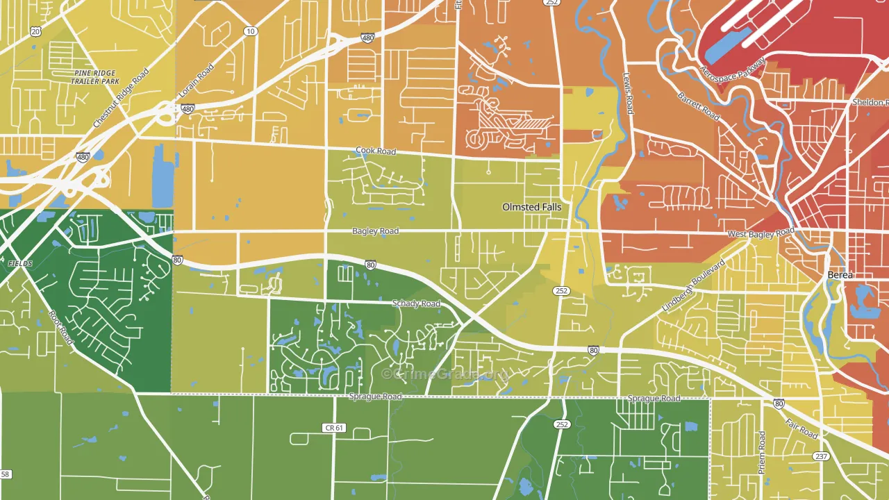 44138, OH Map of Drug-Related Crime Rates