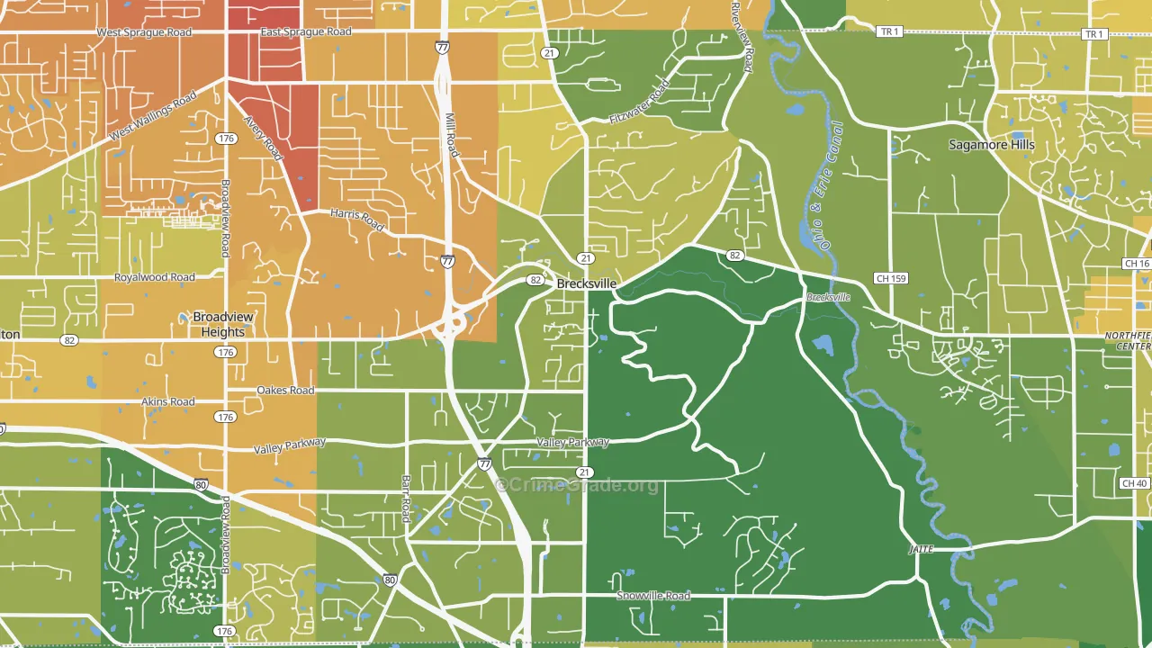 44141, OH Map of Drug-Related Crime Rates