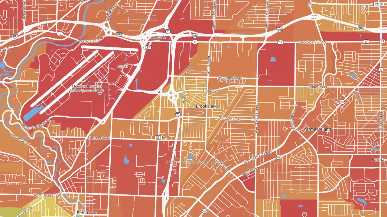44142, OH Map of Drug-Related Crime Rates