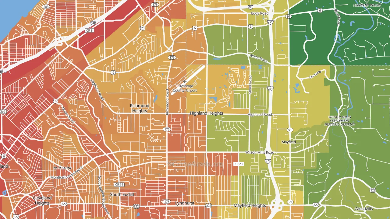 44143, OH Map of Drug-Related Crime Rates